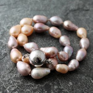 Pink Pearl Necklace, neva murtha jewelry, sunshine coast bc jewelry