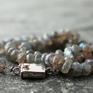 Hand Knotted Flashy Labradorite Necklace