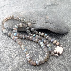 Hand Knotted Flashy Labradorite Necklace