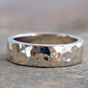 Hammered 14K White Gold Ring with Palladium, neva murtha jewelry, sunshine coast bc jewelry