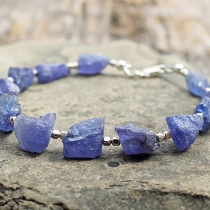 Tanzanite Bracelet with Sterling Silver, 7.5" Wrist