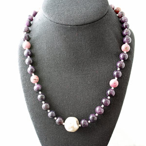 Sugilite Statement Necklace with Silver
