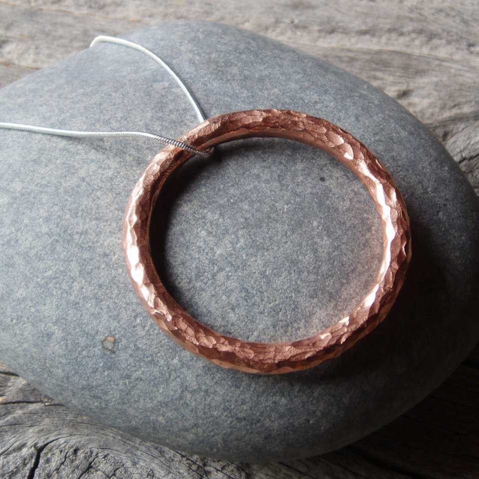 Handcrafted Hammered Copper Triple Circle Pendent Necklace – Shop Iowa