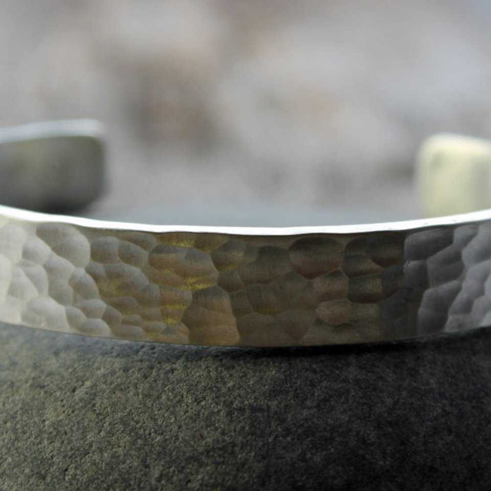 Artisan Hammered Sterling Silver Cuff, neva murtha jewelry, sunshine coast bc jewelry