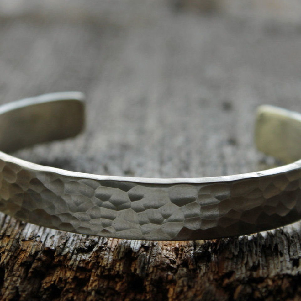 10mm Artisan Hammered Sterling Silver Cuff