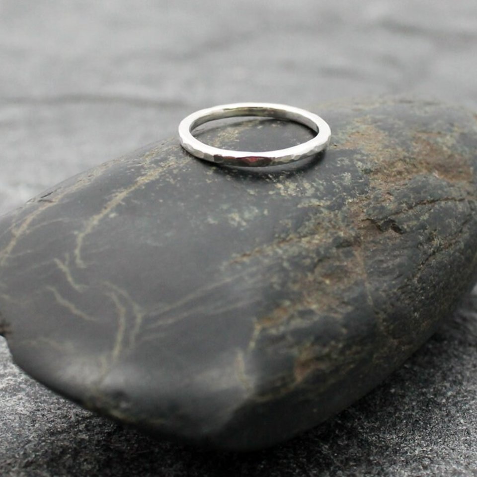Artisan Hammered Sterling Silver Stacking Ring