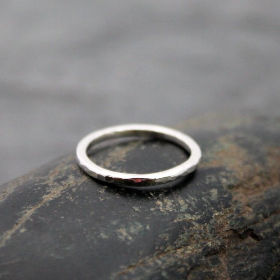 Artisan Hammered Sterling Silver Stacking Ring