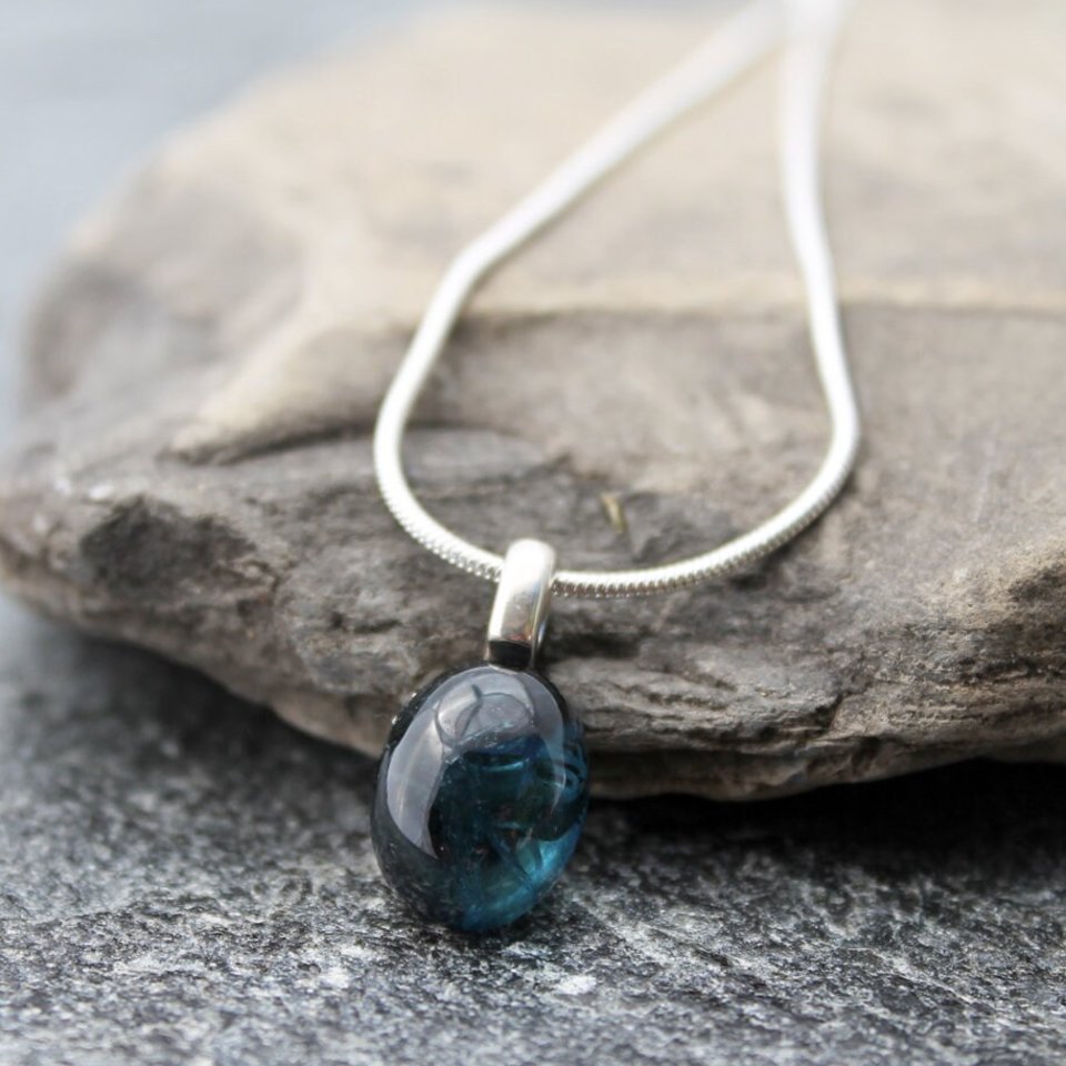 Blue Tourmaline Pendant, neva murtha jewelry, sunshine coast bc