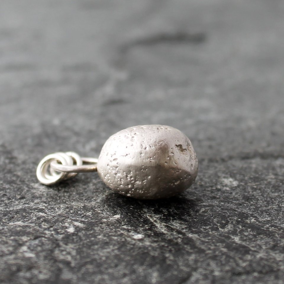Cast Sterling Silver Secret Beach Stone Necklace