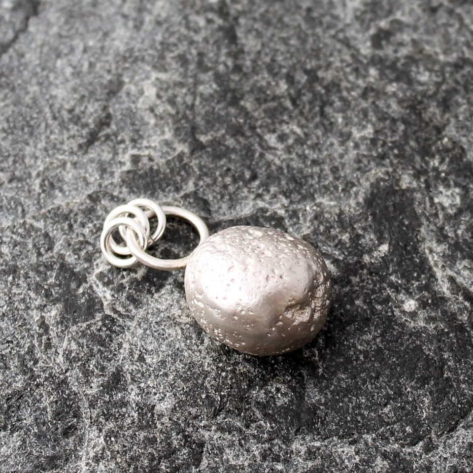 Cast Sterling Silver Secret Beach Stone Necklace