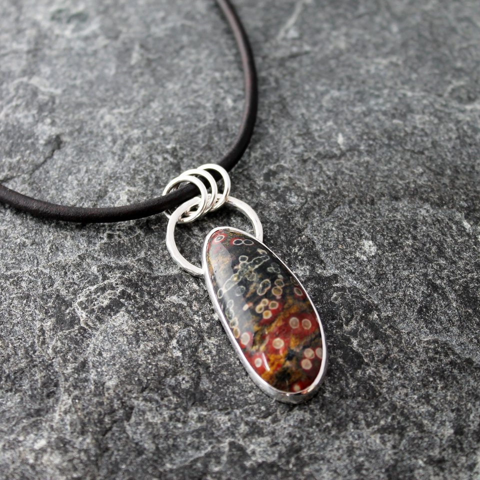 Black Guadalupe Poppy Jasper Necklace, neva murtha jewelry, sunshine coast bc jewelry