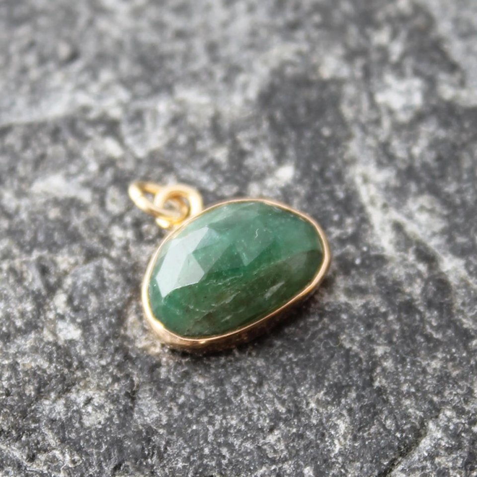 Emerald Pendant in 14K Gold