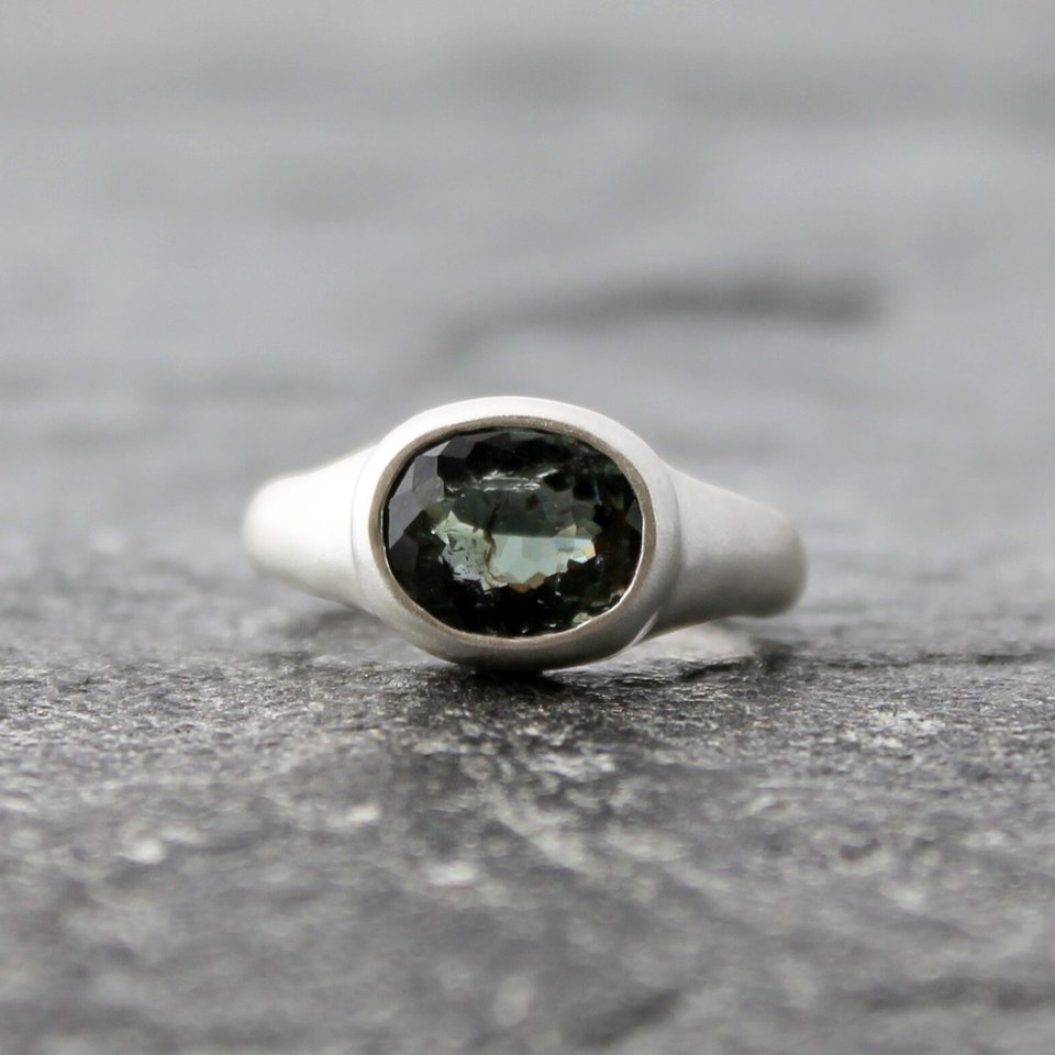 Blue Tourmaline Ring, neva murtha jewelry, sunshine coast bc jewelry