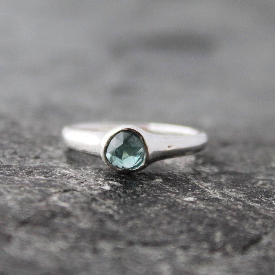 Blue Tourmaline Ring, neva murtha jewelry, sunshine coast bc jewelry