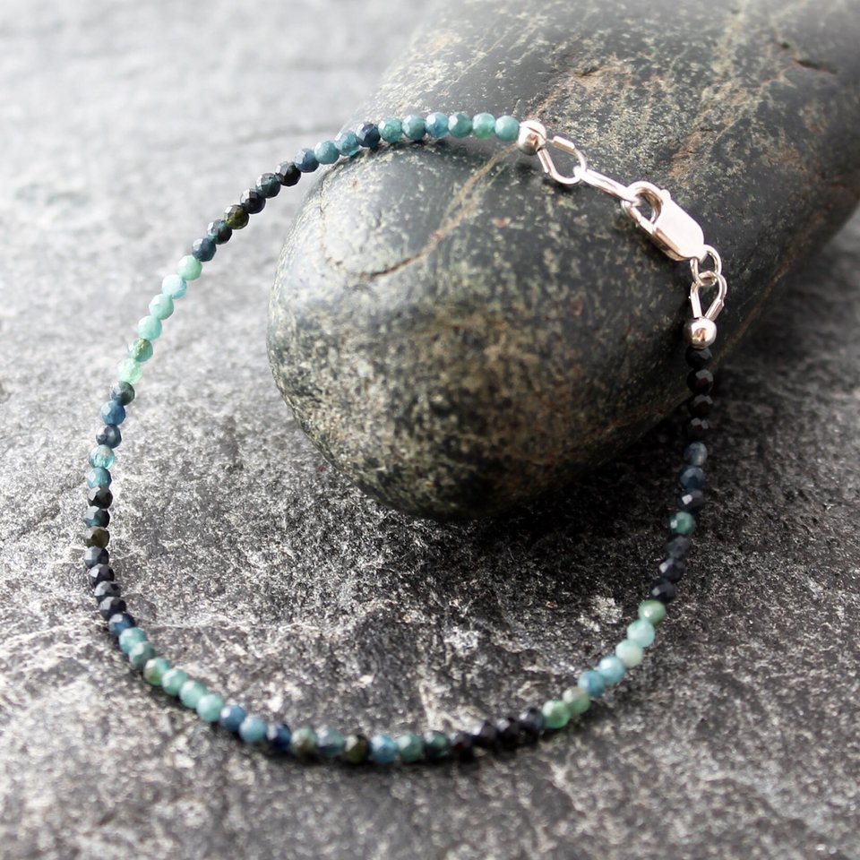 Ombre Paraiba Blue Tourmaline Bracelet, 7" Wrist