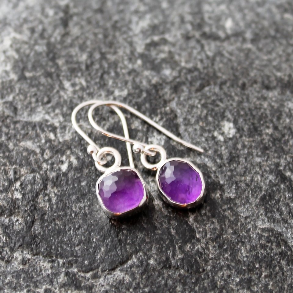 Amethyst Earrings, neva murtha jewelry, sunshine coast bc jewelry 