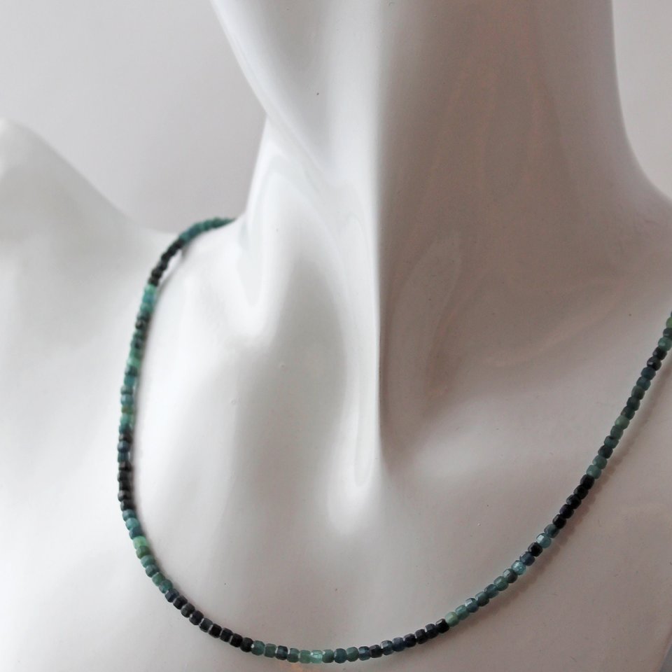 Ombre Blue Tourmaline Choker Necklace