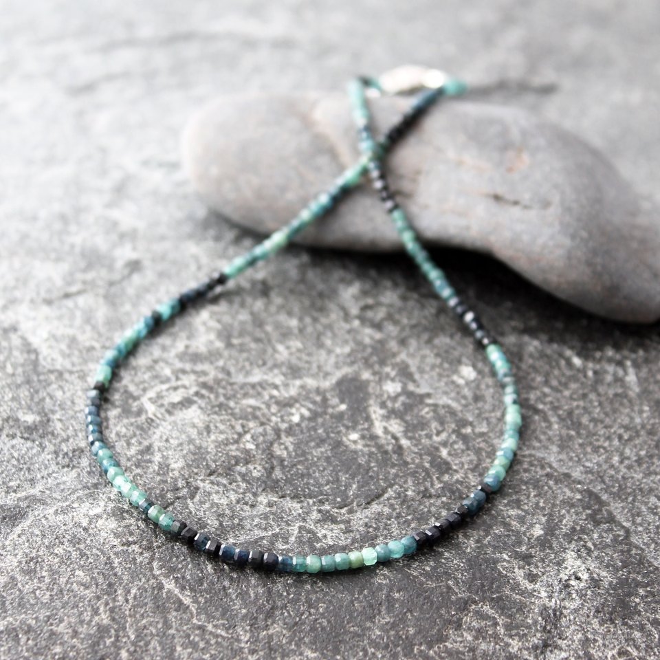 Blue Tourmaline Necklace, neva murtha jewelry, sunshine coast bc jewelry