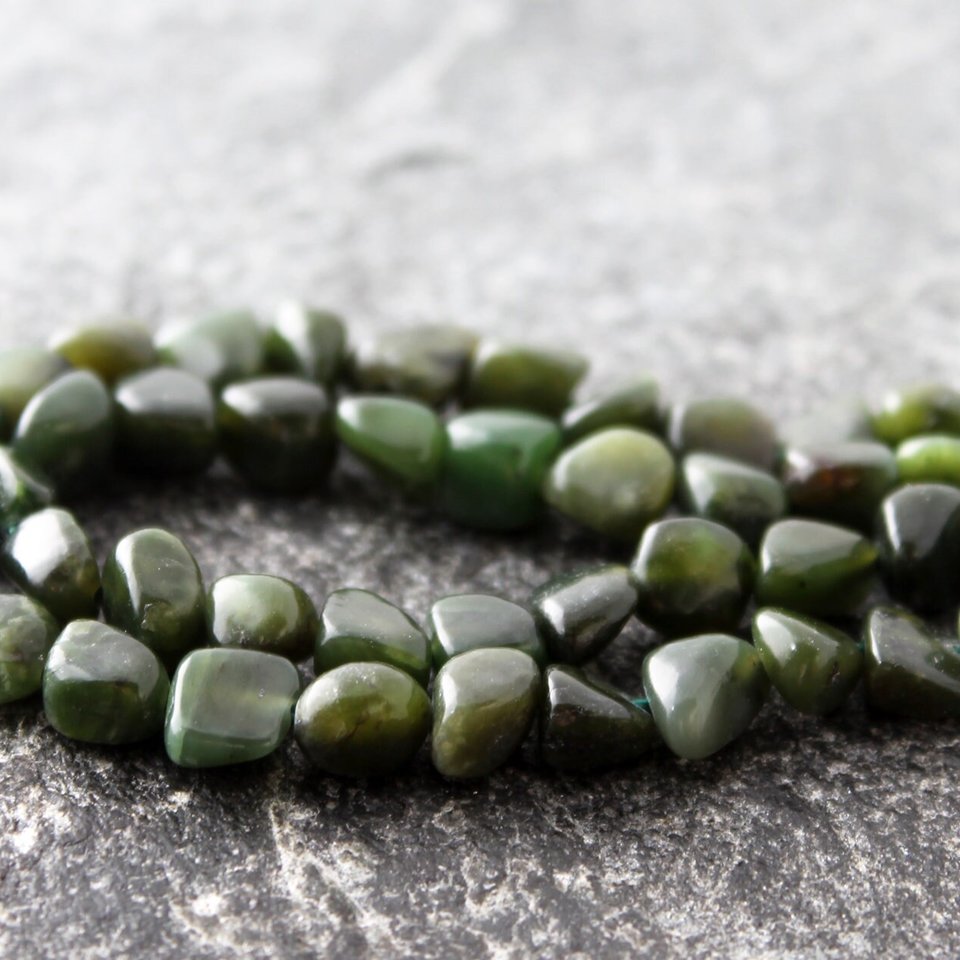 Canadian Nephrite Jade Bracelet with Gold-Filled Nuggets