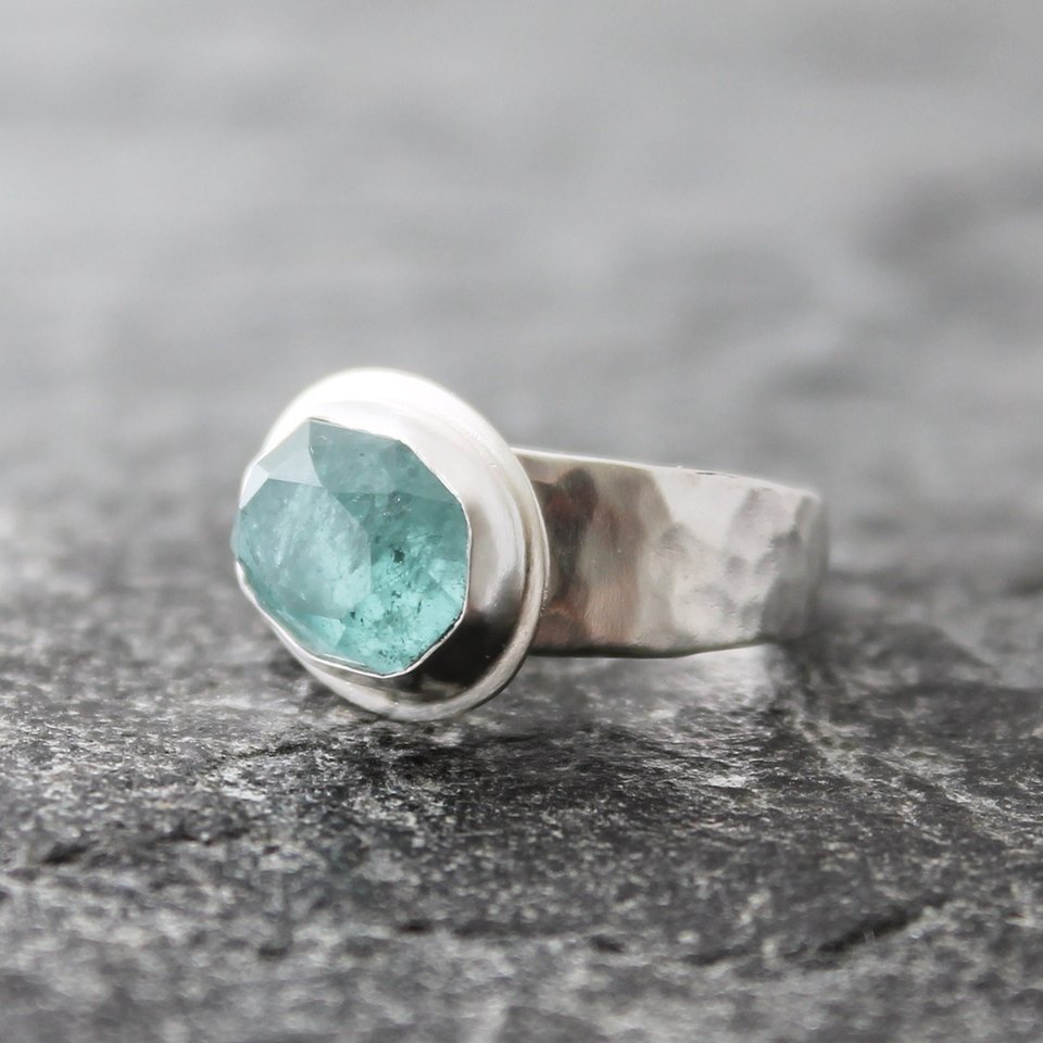 Paraiba Blue Tourmaline Ring, neva murtha jewelry, sunshine coast bc jewelry