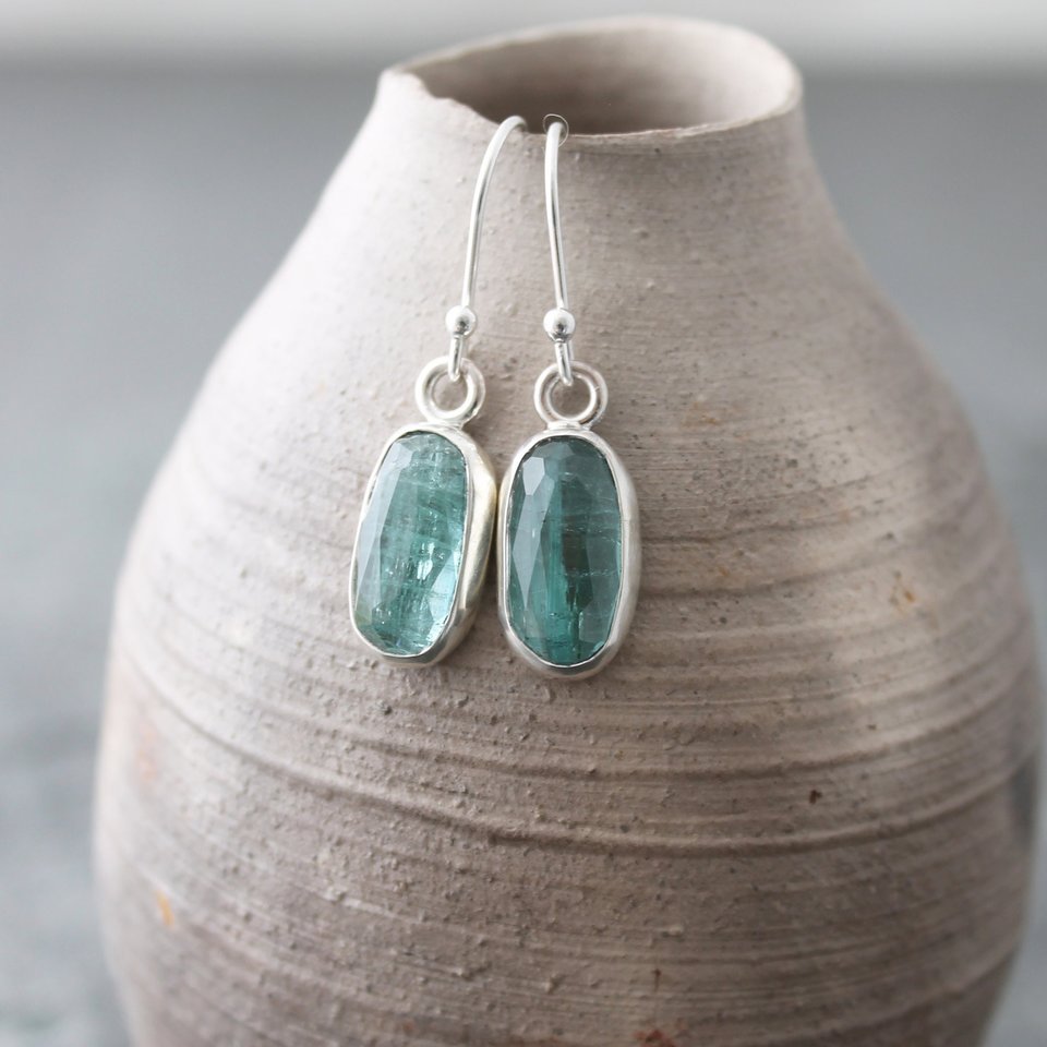 Blue tourmaline clearance earrings