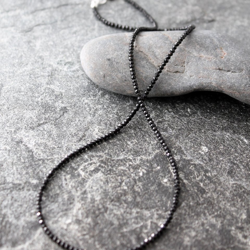 Faceted Black Tourmaline Necklace