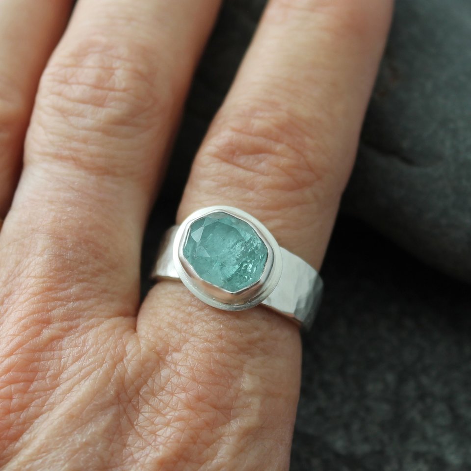 Paraiba Blue Tourmaline Ring, neva murtha jewelry, sunshine coast bc jewelry