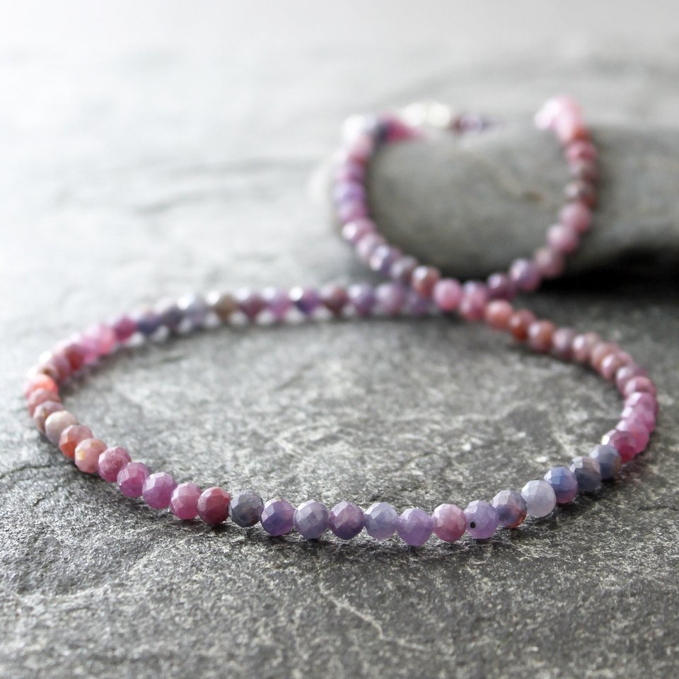 purple sapphire necklace, neva murtha jewelry, sunshine coast bc jewelry