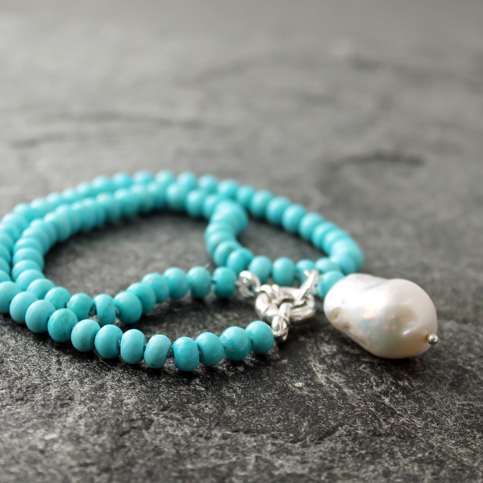 Sleeping beauty turquoise necklace, neva murtha jewelry, sunshine coast bc jewelry