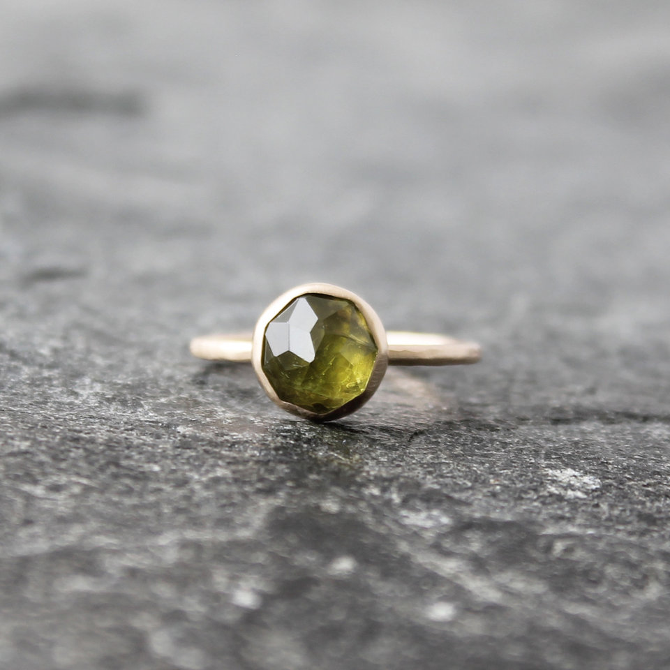 peridot ring, neva murtha jewelry, sunshine coast bc jewelry