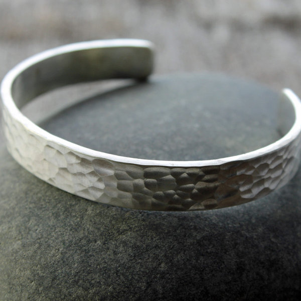 10mm Hammered Sterling Silver Cuff, neva murtha jewelry, sunshine coast bc jewelry