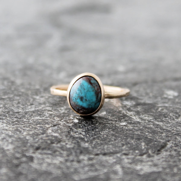 smoky bisbee turquoise ring, neva murtha jewelry, sunshine coast bc jewelry