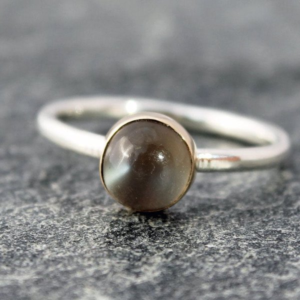 Green Moonstone Ring with Silver or 14k Gold, neva murtha jewelry, sunshine coast bc jewelry