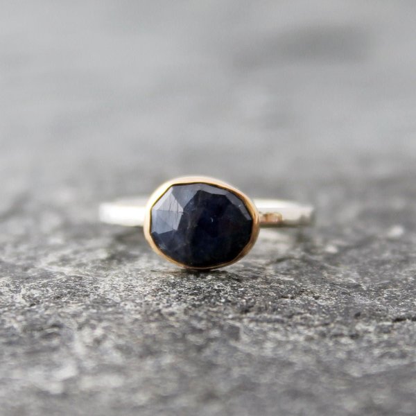 Blue Sapphire Ring, neva murtha jewelry, sunshine coast bc jewelry