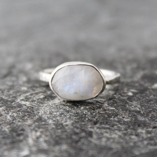 Moonstone ring, neva murtha jewelry, sunshine coast bc jewelry