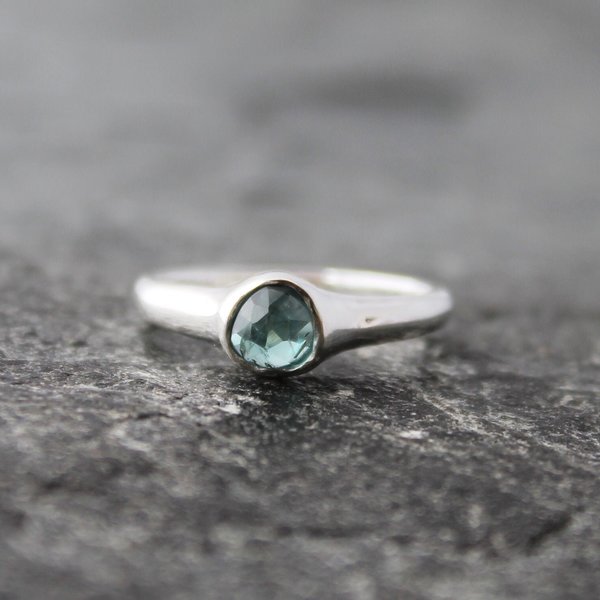 Blue Tourmaline Ring, neva murtha jewelry, sunshine coast bc jewelry