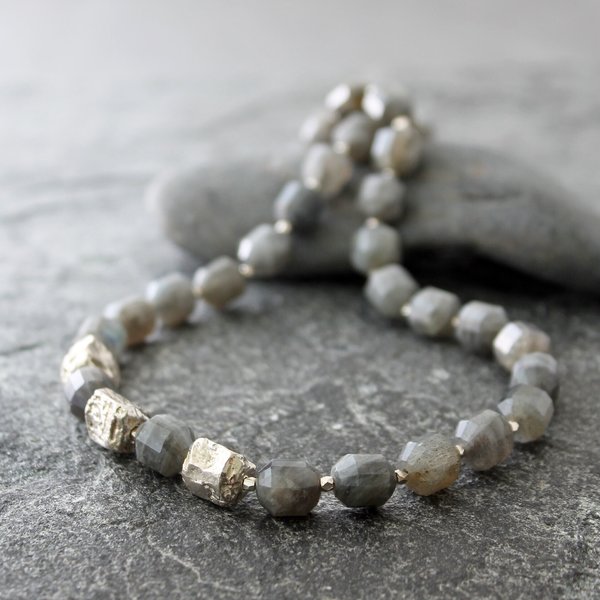 Labradorite Statement Necklace, neva murtha jewelry, sunshine coast bc jewelry
