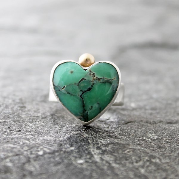 Desert Bloom Variscite Ring, Neva murtha jewelry, sunshine coast bc jewelry