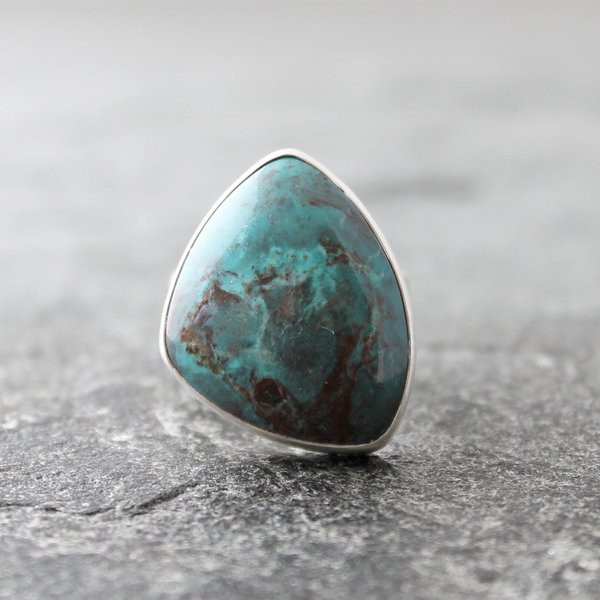 Smoky Bisbee Turquoise Ring, neva murtha jewelry, sunshine coast bc jewelry