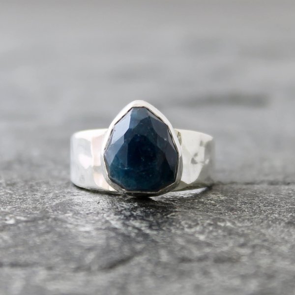 Dark Blue Tourmaline Ring, neva murtha jewelry, sunshine coast bc jewelry